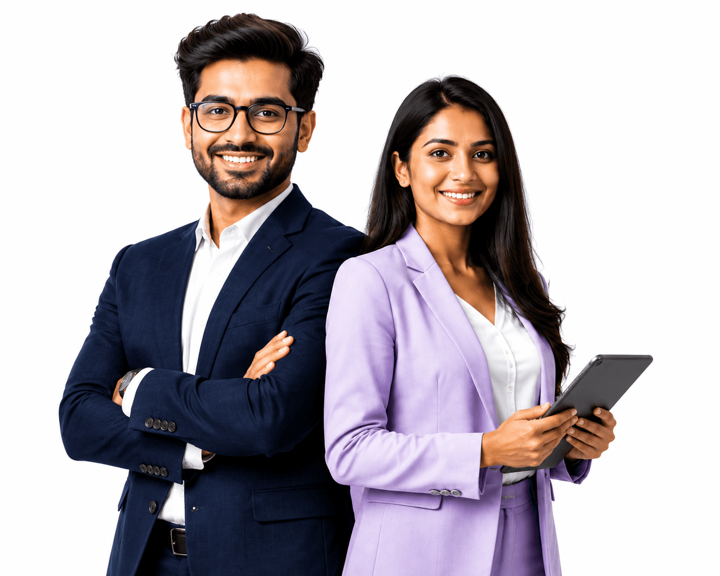 Two Flexzi Jobs recruiters reviewing candidates on a tablet